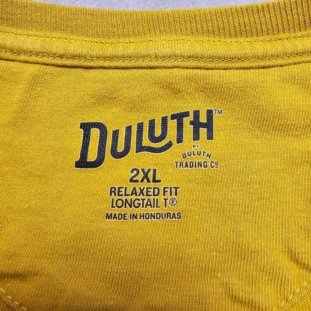 Duluth Trading Co Mens 2XL‎ Yellow Short Sleeve Crew Neck Workwear T-Shirt